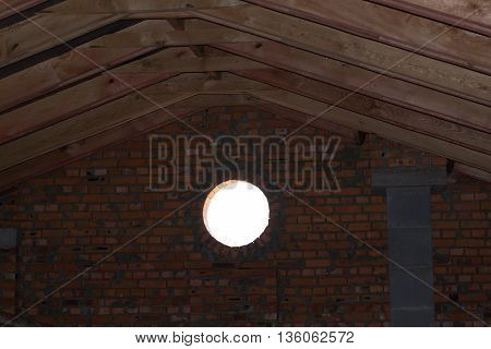 nonresidential attic space in a newly built cottage