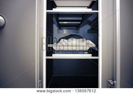 The refrigerating chamber at the hospital morgue