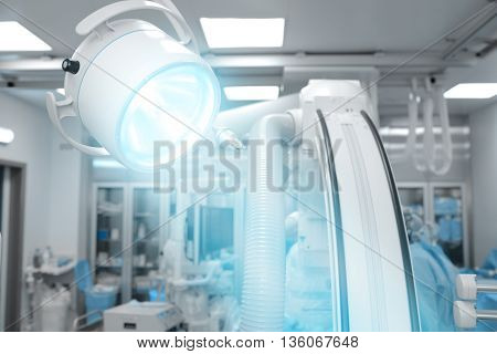 Surgical lamp light in modern advanced operating Hall