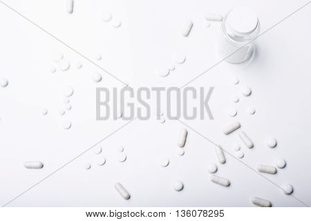 Pills And Prescription Bottle Topview