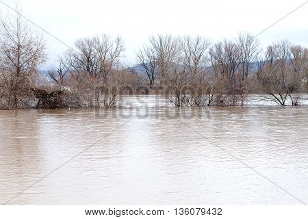 River burst its banks after heavy rains