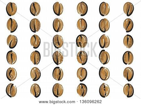 coffee beans set isolated on a white background