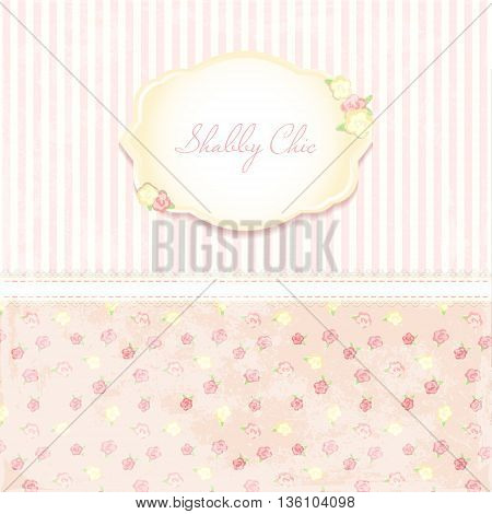 Marriage invitation card. shabby chic wedding invitation. Vector illustration. Floral Save the Date or wedding  set. English style. golden frame