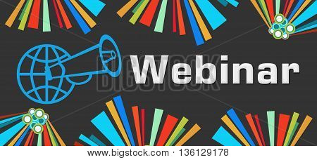 Webinar concept image with text and related symbol.