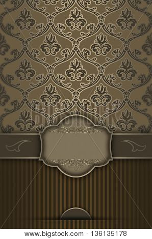 Luxurious vintage background with decorative borderframe and old-fashioned patterns.