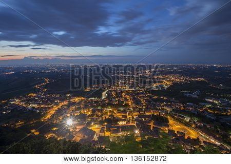 San Marino View from the Monte Titano at night