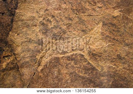 Petroglyphs on the stone in Tamgaly Kazakhstan