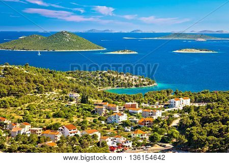 Kornati islands national park view from Drage village Dalmatia Croatia