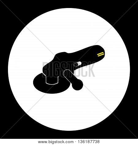 Black Angle Disc Grinder Isolated Black Icon Workshop Tool Eps10