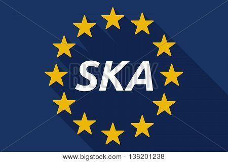 Long Shadow European Union Flag With    The Text Ska