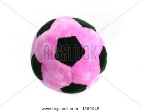  Rózsaszín és fekete futball-labda felett fehér