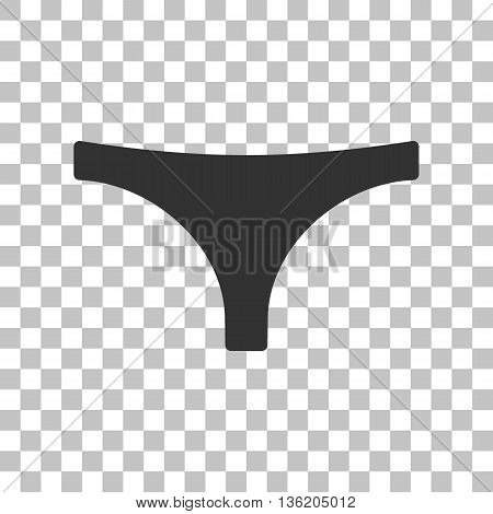 Womens panties sign. Dark gray icon on transparent background.