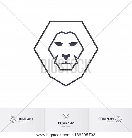 Lion Head for Heraldic or Mascot Design. Logo on White Background
