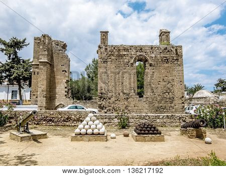 May 24 2016.Famagusta.Ruins of the Palace of Venetian governors in the old town of Famagusta .Northern Cyprus.