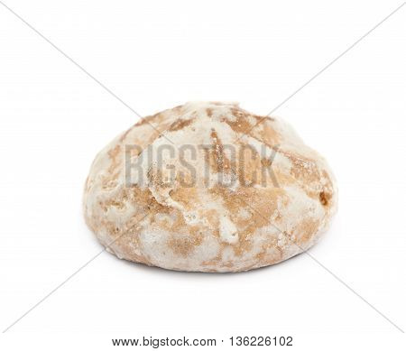 Single russian gingerbread cookie isolated over the white background
