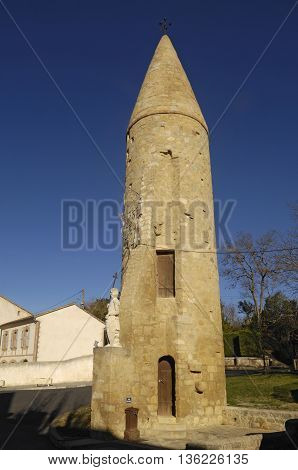 View of the Avignonet-Lauragais Tower, Midi Pyrenees, France