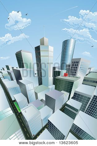 Moderní panoráma města centrum finanční čtvrti