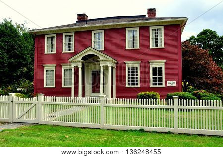Windsor Connecticut - July 16 2015: Colonial-era wood frame 1789 Thomas Hayden House in the Windsor historic district