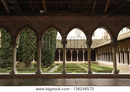 Cloister of the Jacobins Church in Toulouse, France