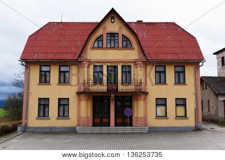 Theatre Krakonos in mountains Krkonose on square