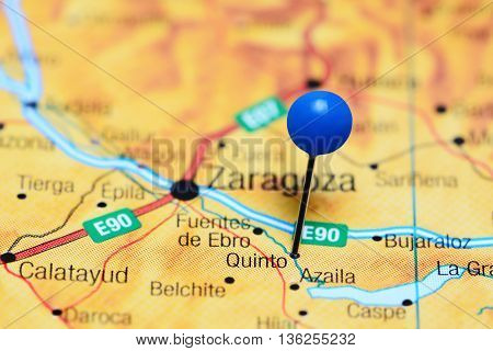 Quinto pinned on a map of Spain