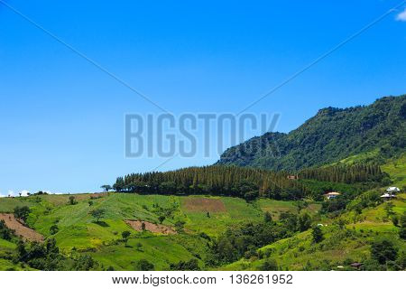 Mountain Scenery With Cloudy Sky