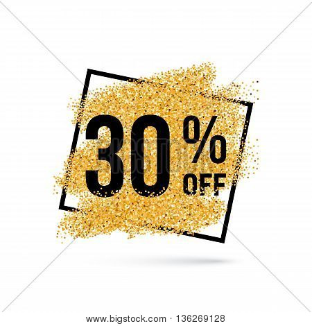 Gold Discount Background for Sale Sign with Thirty Percent