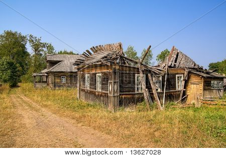 Old Wooden House In Village