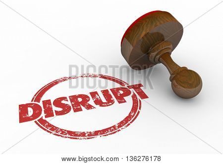 Disrupt Change Innovate Evolve Round Stamp Word 3d Illustration