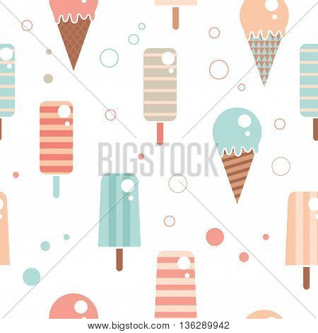 Vector pattern ice cream illustration for summer fabric, cards