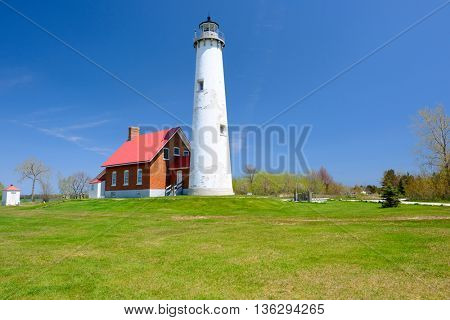 Tawas Point Lighthouse, built in 1876, Lake Huron, Michigan, USA