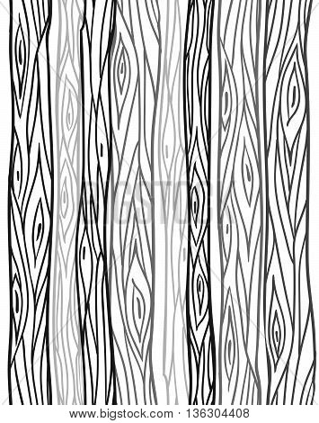 Seamless texture with doodle tree trunks. Vector element for your creativity