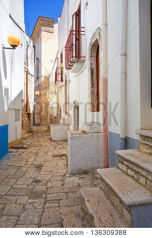 Perspective of an alleyway of Turi. Puglia. Italy.