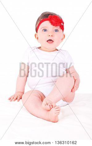 Baby Girl Red Ribbon Image & Photo (Free Trial) | Bigstock