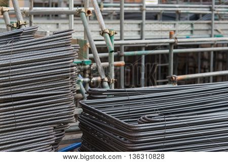 Metal Mesh building on background in japan