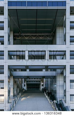 Tokyo, Japan - November 27 2015: Fuji T.v. Headquarters, One Of The Most Striking Buildings In Japan