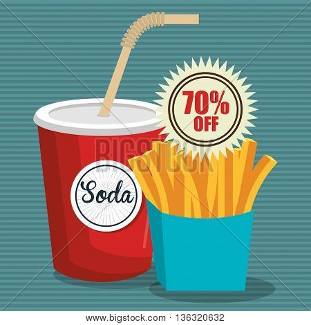 soda with frnch fries isolated icon design, vector illustration  graphic
