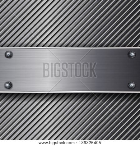 Abstract metal template background design, Vector metallic banner