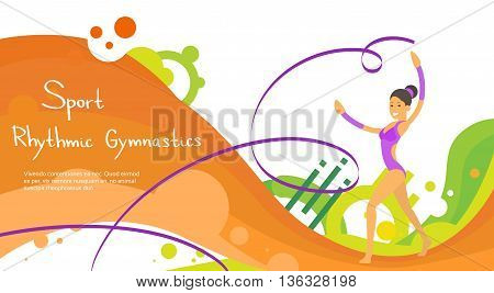 Artistic Gymnastics Athlete Sport Game Competition Flat Vector Illustration