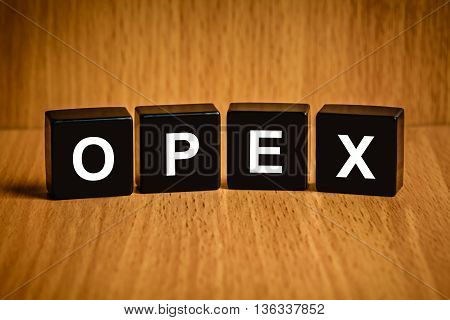 OPEX or Operating expense text on black block