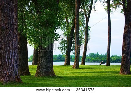 Park next to lake in southwest Iowa