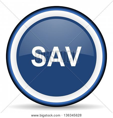 sav round glossy icon, modern design web element