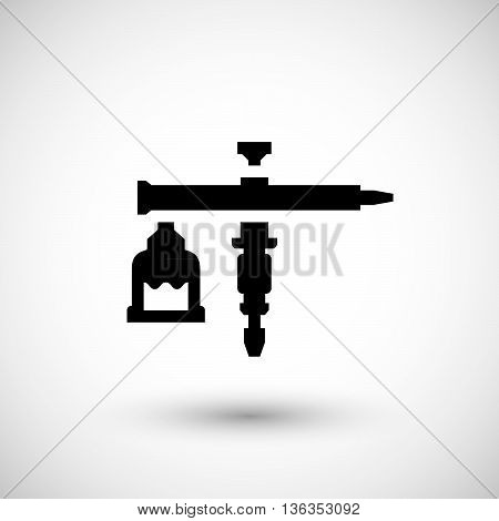 Aerographic gun icon isolated on grey. Vector illustration