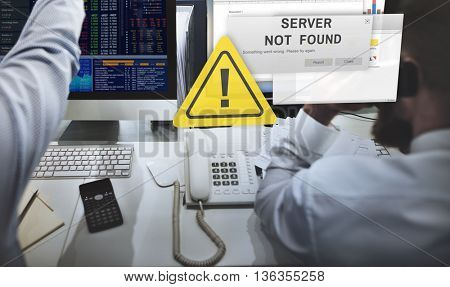 Server Not Found Error Inaccessible Concept