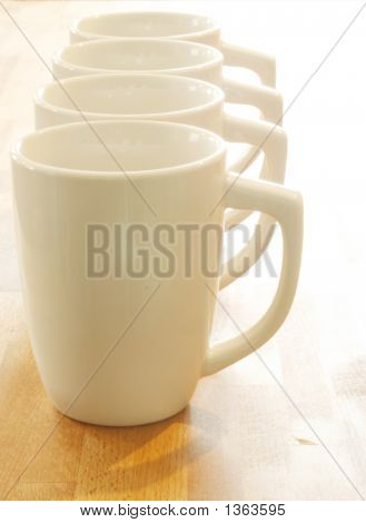  Række af kaffe kopper