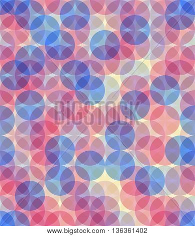 Pastel colors circle seamless pattern. Trasnparent object eps10