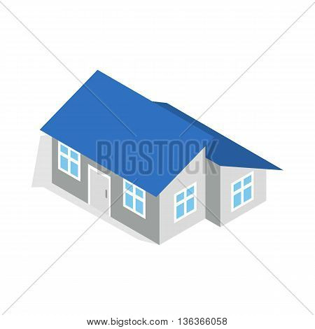 House with annexe icon in isometric 3d style isolated on white background. Construction symbol