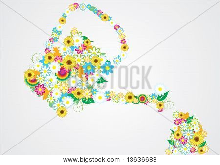 Vandkande med smukke blomster