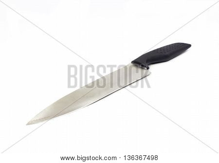 Kitchen knife on a white background texture