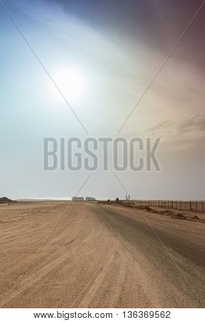 Morning in Egypt desert with filterd sky